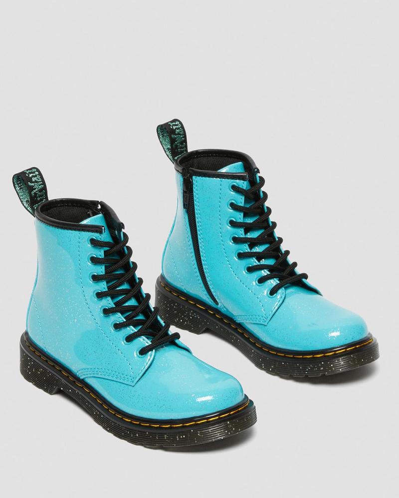 Kids' Dr Martens Junior 1460 Glitter Lace Up Boots Turquoise | AU 678AHK